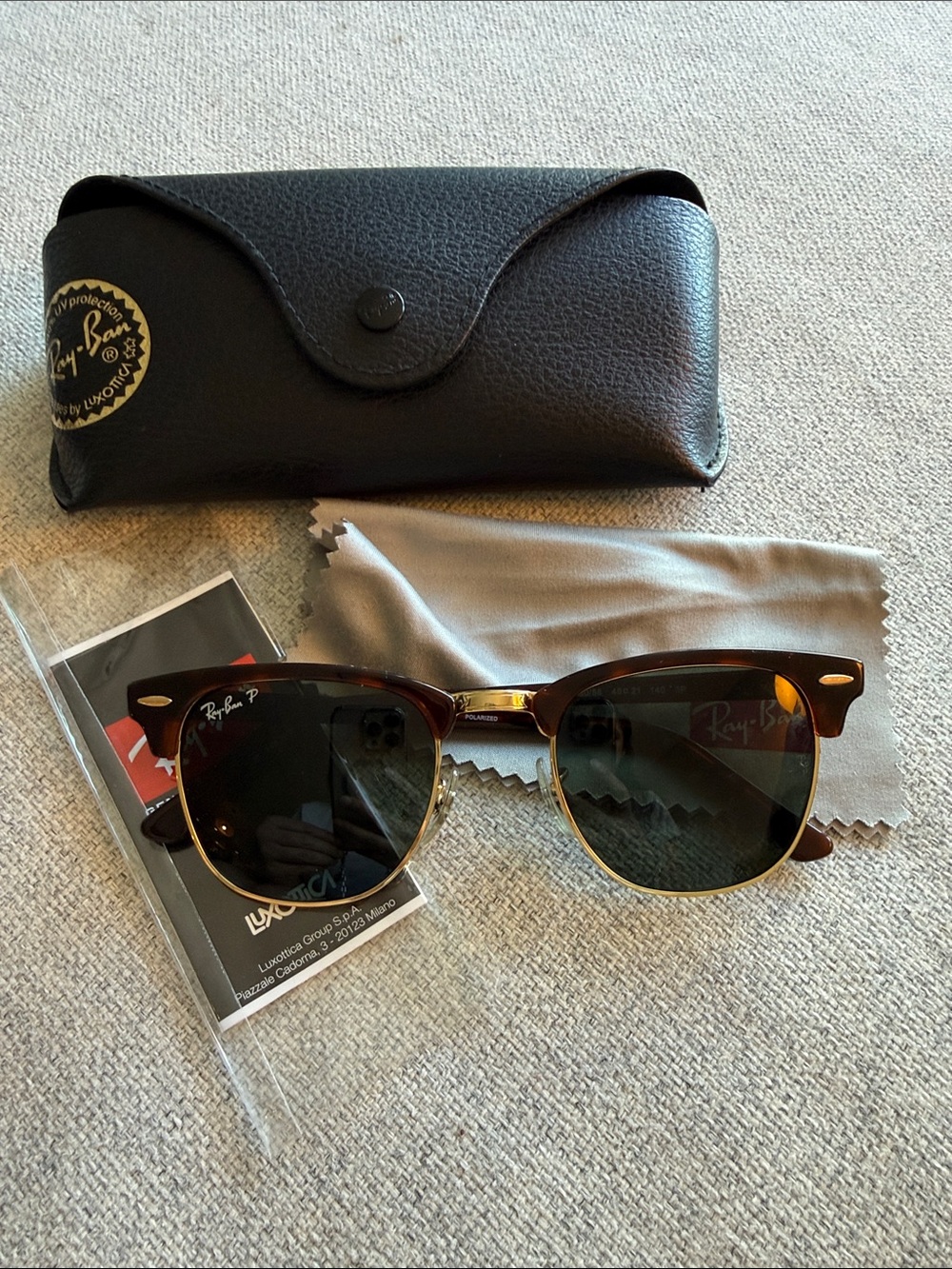 Ray-Ban Brown and Gold Clubmaster Sunglasses
